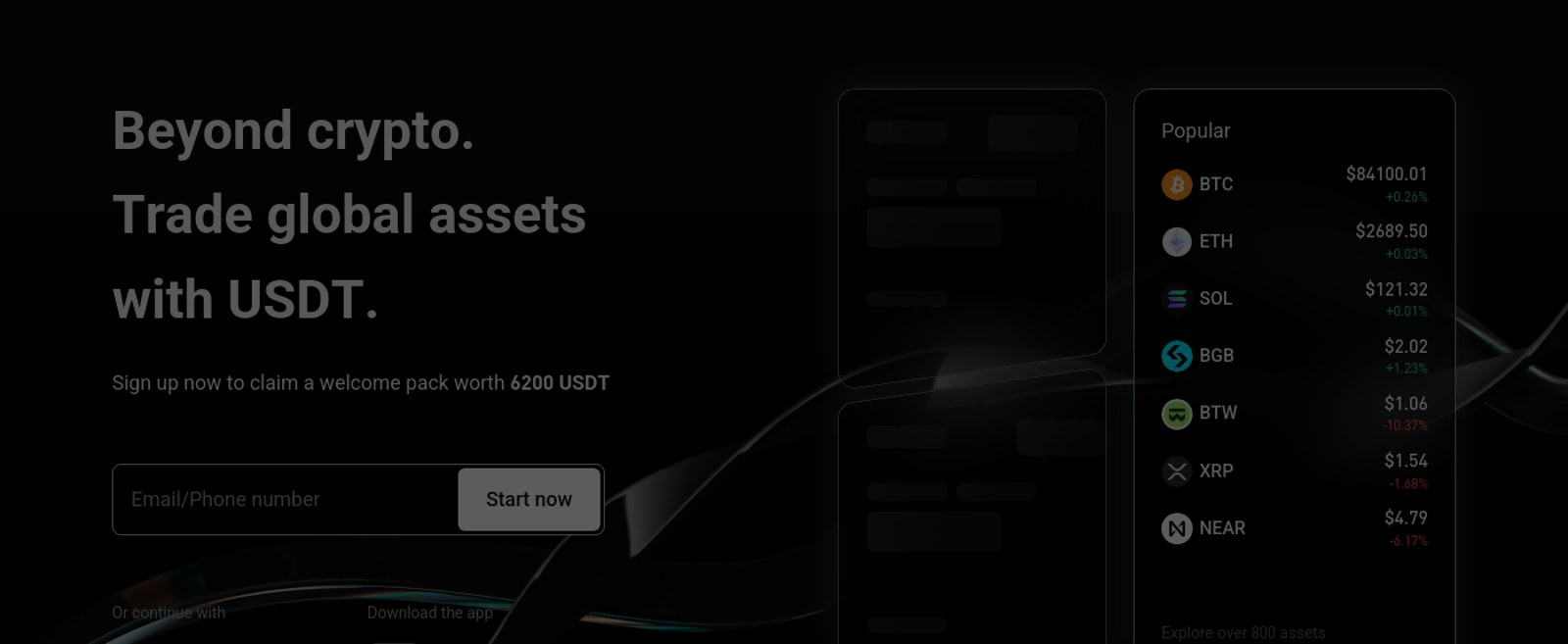 Bitget's official exchange homepage